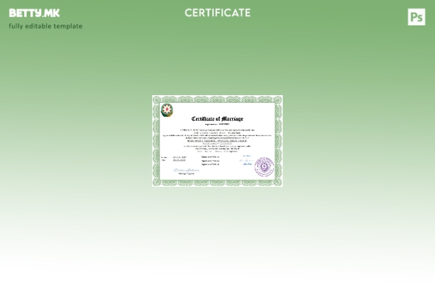 Модерен стил Азербејџан сертификат за брак Шаблон Word и PDF, шаблон